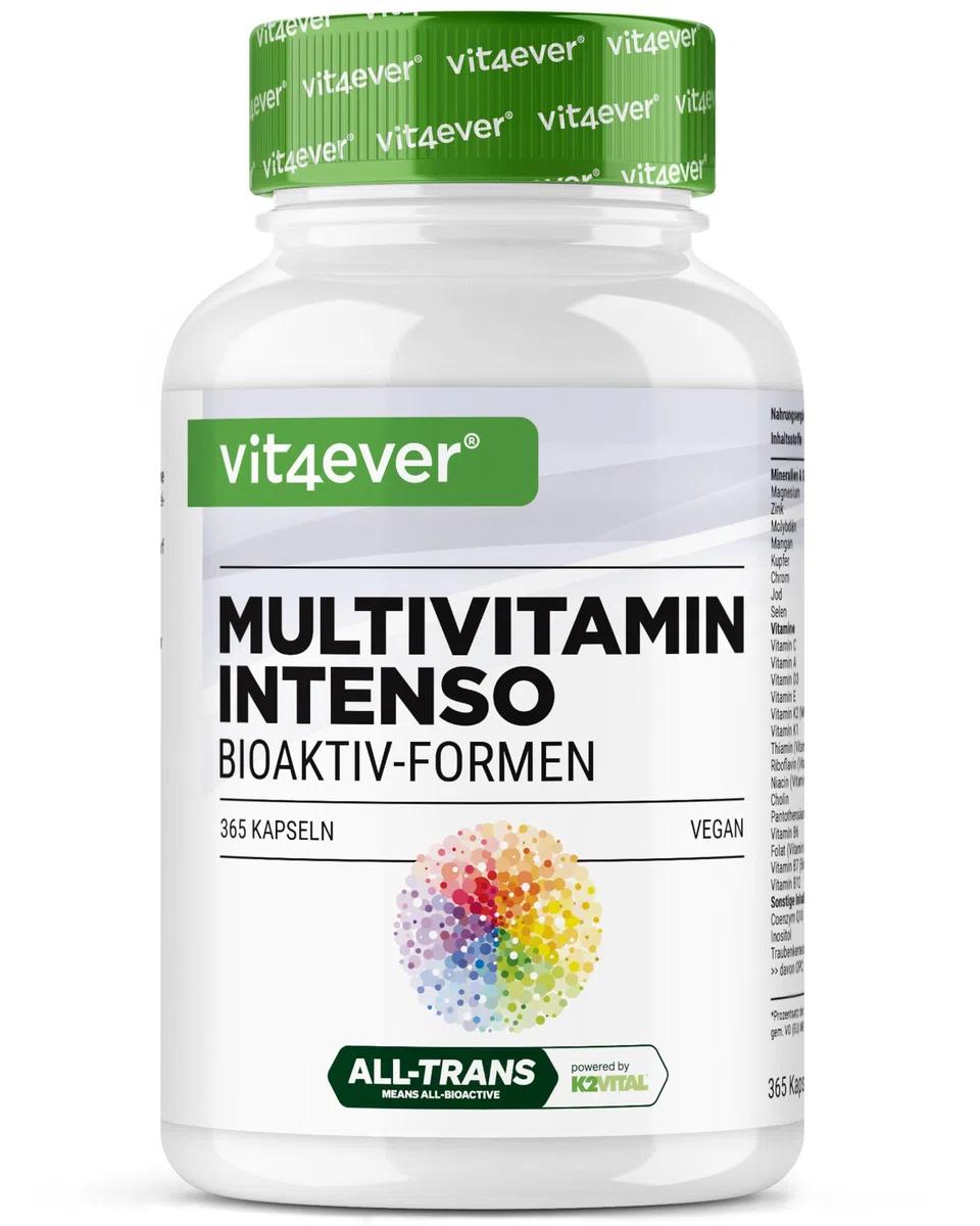 Multivitamines A-Z - 365 Gélules Hautement Dosées avec 26 Formes Bioactives & Matières Premières de Marque - Vitamines + Minéraux - Complexe All In One - Vegan