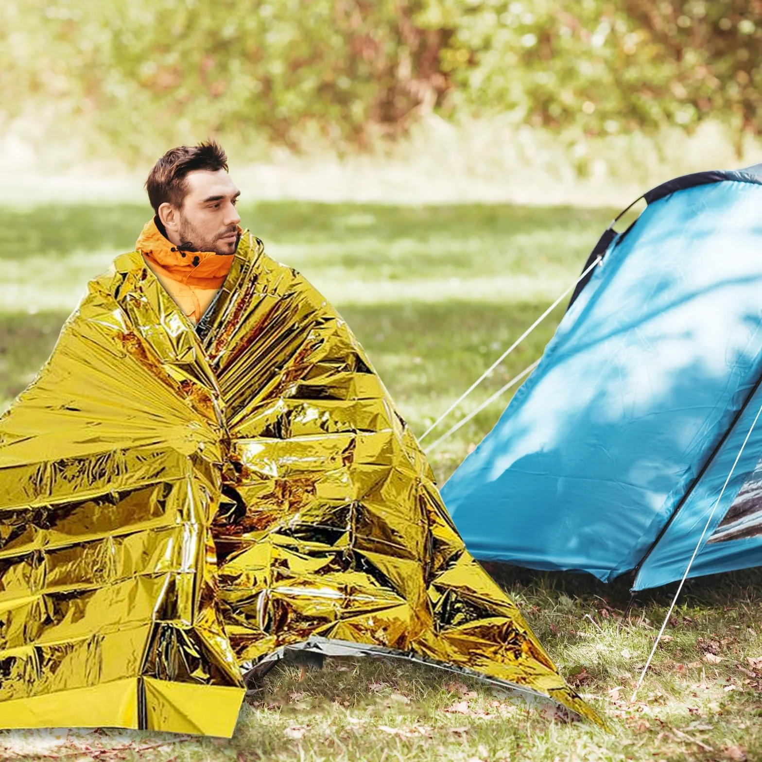 5 Couvertures de Survie Thermique Urgence (130 x 210 cm), Couverture d'urgence pour l'extérieur, Idéal pour Camping, Randonnée, Premiers Soins
