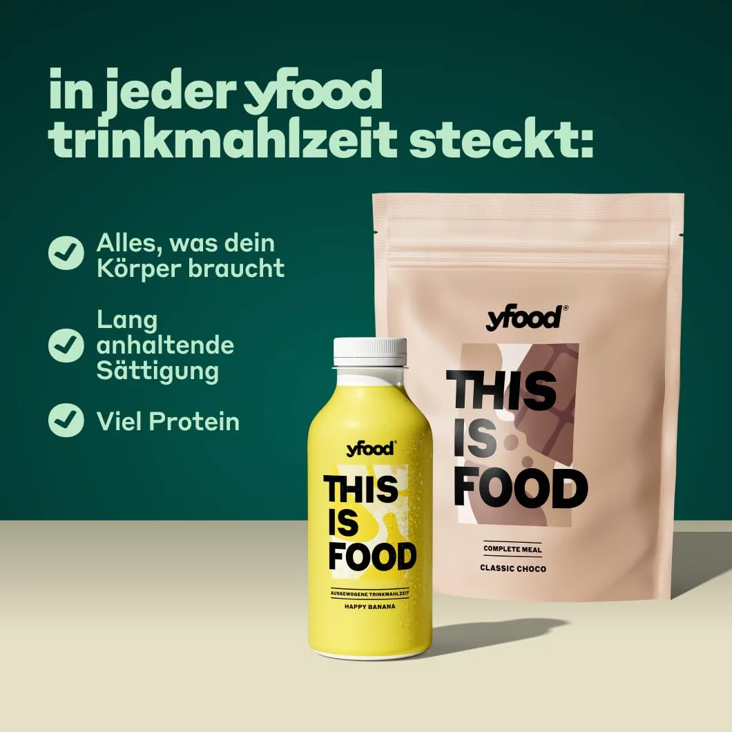 yfood Poudre Coffee, délicieux repas à boire à emporter en poudre, 25 g de protéines, 12 repas, 26 vitamines et minéraux, goût café