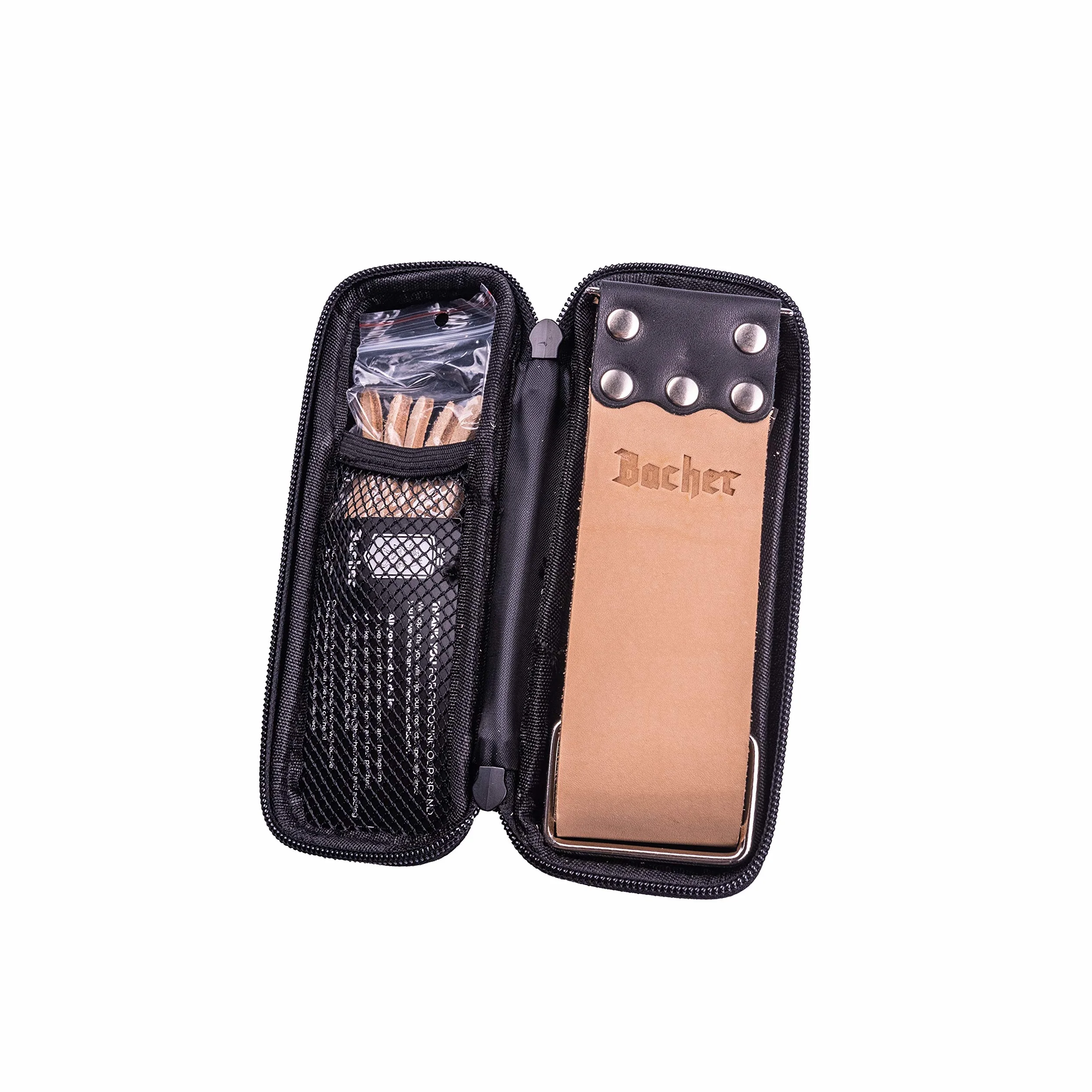 Bacher Strop en Cuir pour Rasoir kit avec composés (Regular: 56.5x5 cm)