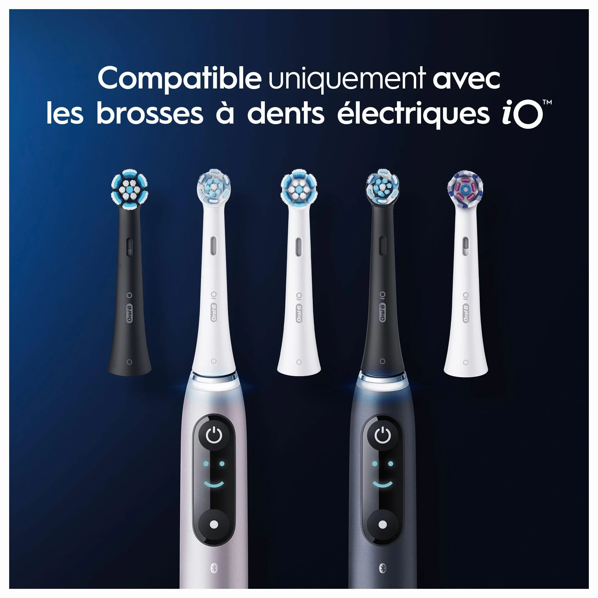 Oral-B iO Ultimate Clean, Embout, Pack de 2 Brossettes de Rechange, pour Brosse à Dents Électrique Jusqu’à 100% d’élimination de la Plaque Dentaire, Blanc