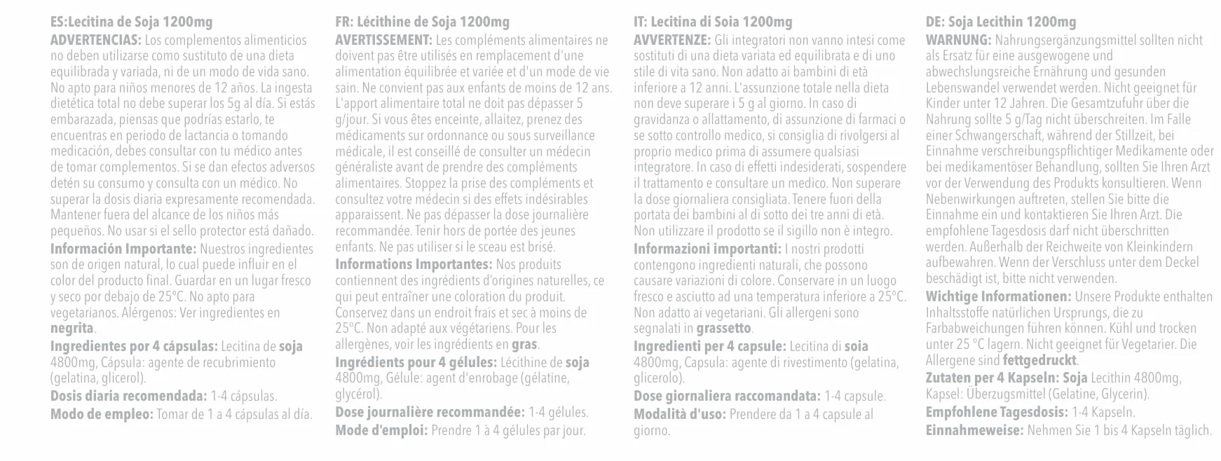 Lécithine 1200mg | Gélules Haute Pureté | 240 Gélules = 2 Mois d’Approvisionnement | Fabriqué au Royaume-Uni | Source Essentielle de Phospholipides | Certifié BPF