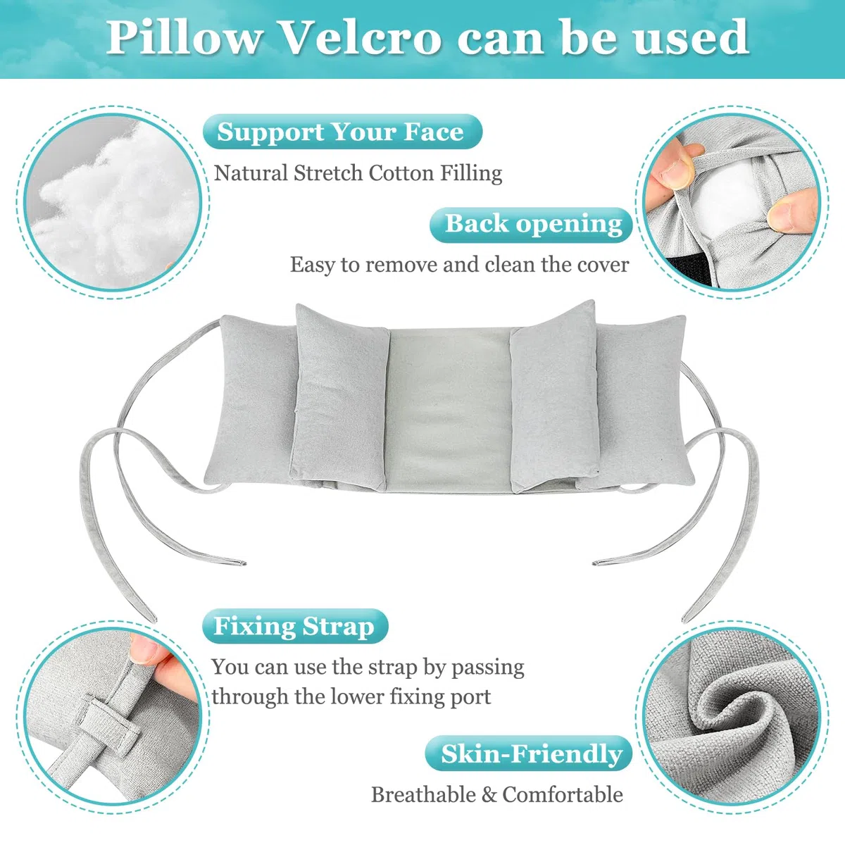 Coussin cale pour dormir - Stabilisateur de cou post-chirurgie - En mousse - Soutien médical du cou - Positionneur de la tête - Oreiller visage vers le haut - Oreiller de positionnement de la