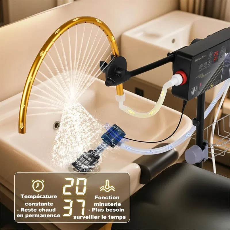 Appareil de Spa Portable pour la tête, dernière Version améliorée (2026) - Massage en Cascade Japonaise pour Salon/Maison, Réglable Hauteur/Angle pour Bacs à Shampoing