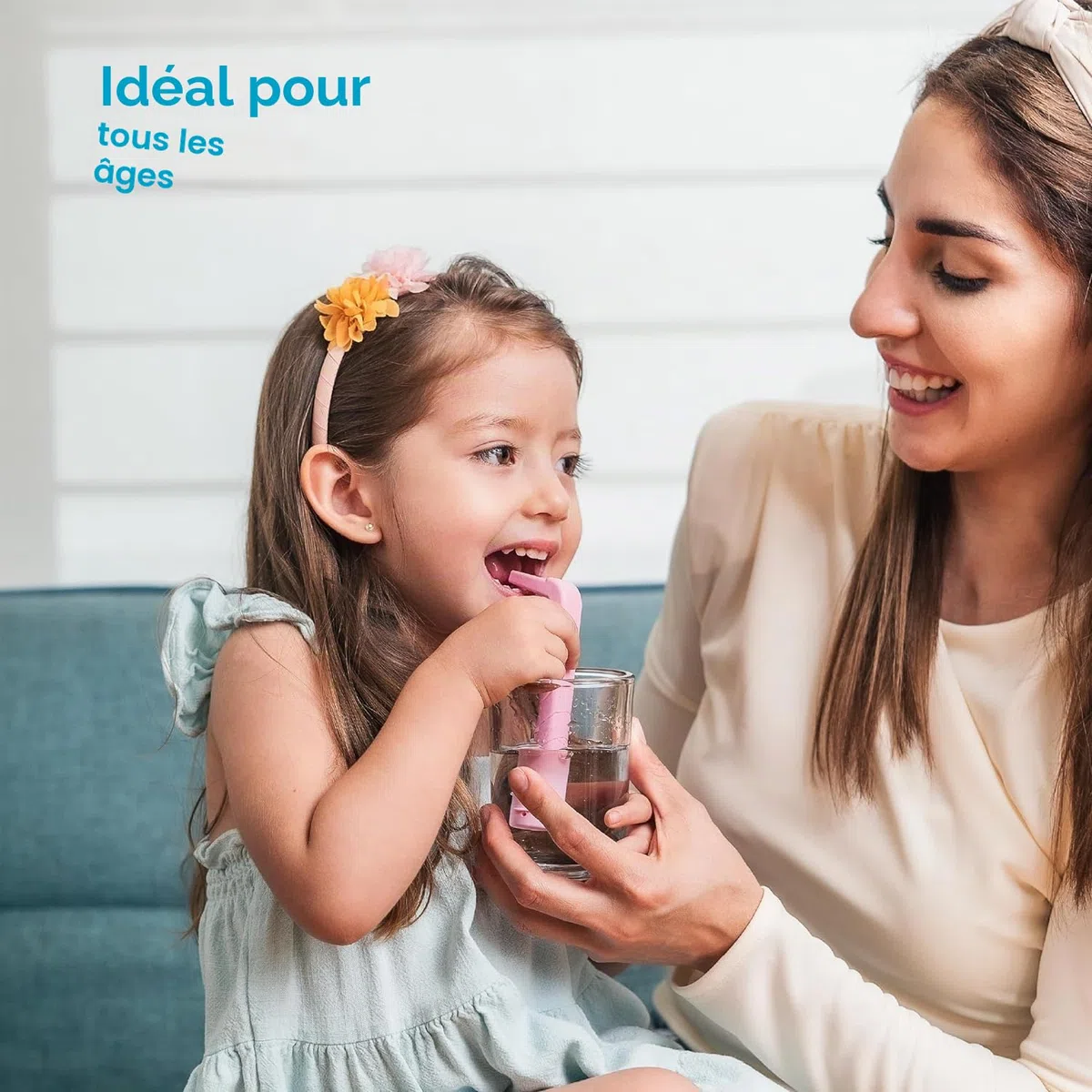 HiccAway Paille à hoquet – Arrête le hoquet naturellement et rapidement – ​​Soulagement cliniquement prouvé pour tous les âges, enfants et adultes – Sûr, léger et réutilisable (Malibu Bleu) 1 paquet