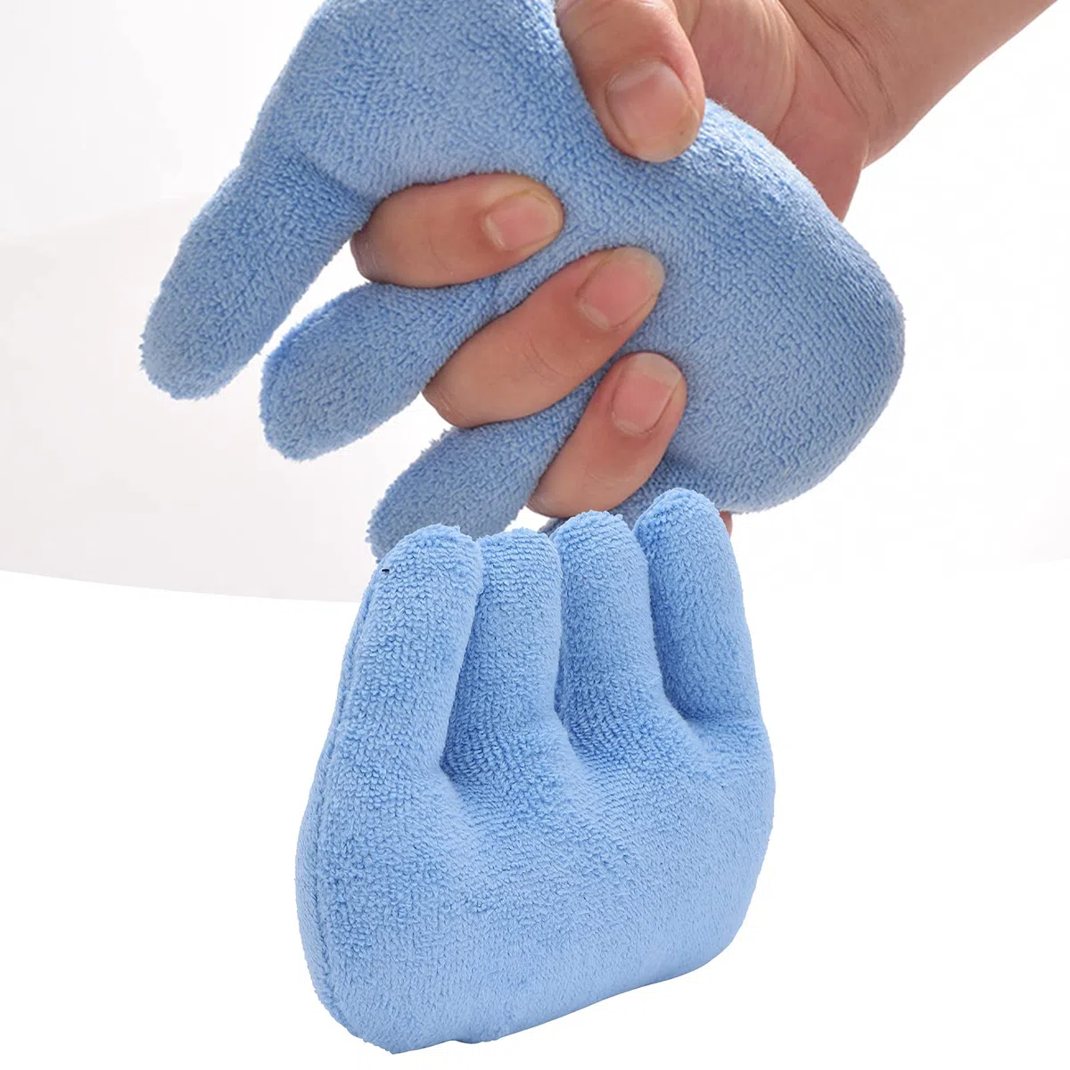 Fyearfly Coussin De Contracture des Doigts, Coussin De Contracture de la Main, Poignées De Paume, Dispositif D'entraînement De Rééducation de doigts, Séparateur De Doigts Pour L'entraînement (bleu)