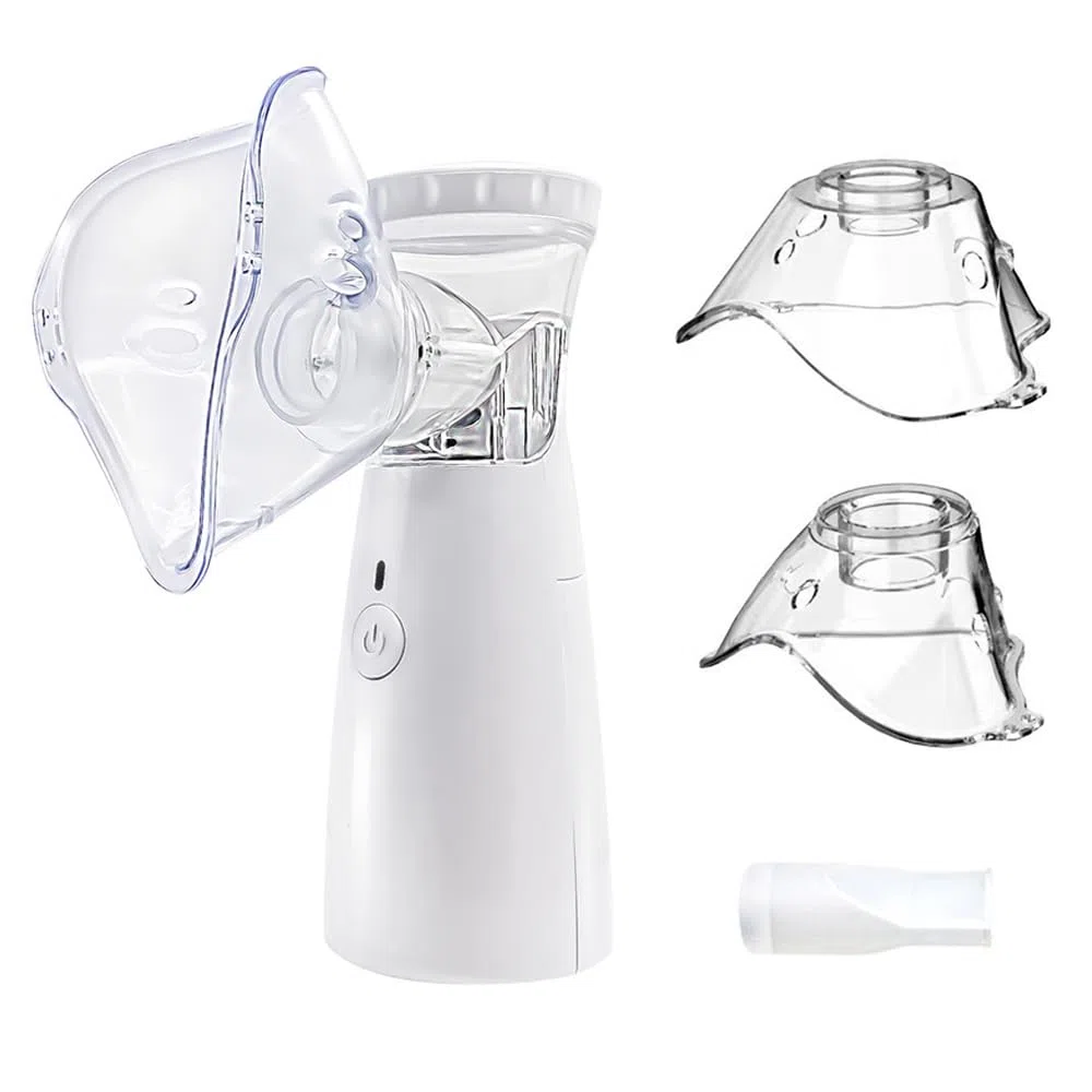 Nébuliseur Portable pour Enfants et Adultes, Nébuliseur Inhalateur avec Aérosols, 2 Masques et Embout Buccal, Inhalateur à Vapeur Silencieux pour La Maison et Les Voyages