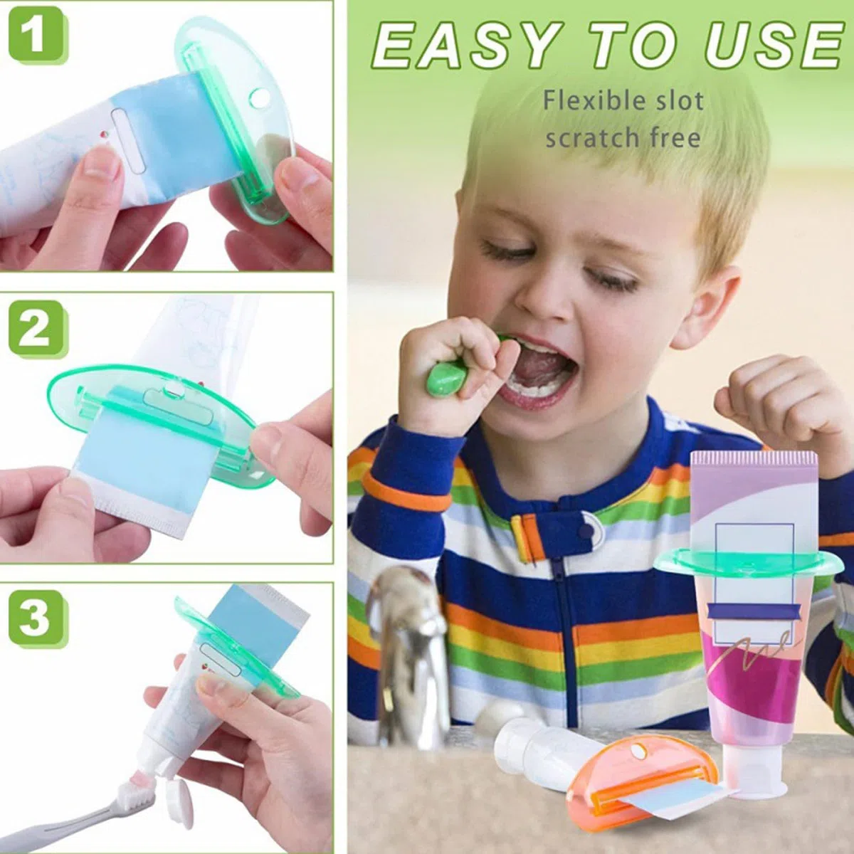 Lot de 4 presse-tubes de dentifrice, pinces à dentifrice, pinces à dentifrice, presse-tube multifonctionnel, pour dentifrice, nettoyant pour le visage, crème pour les mains, cosmétiques