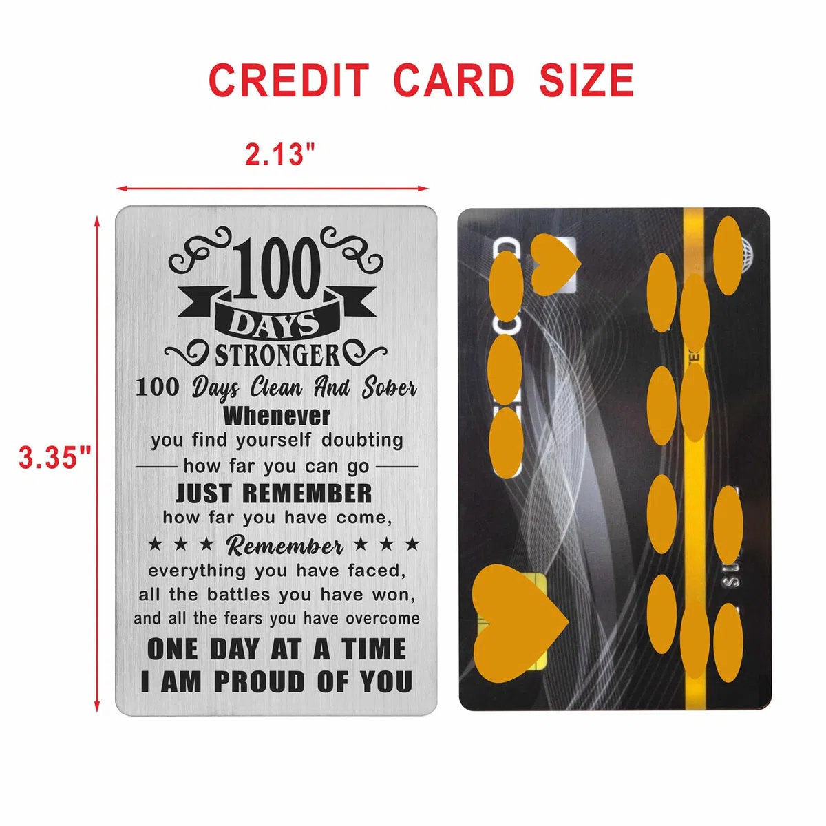 Cadeaux sobres de 100 jours – Cadeaux de sobriété AA de 100 jours pour homme et femme – Carte de 100 jours plus forts et sobres – Jeton de récupération de dépendance de 100 jours