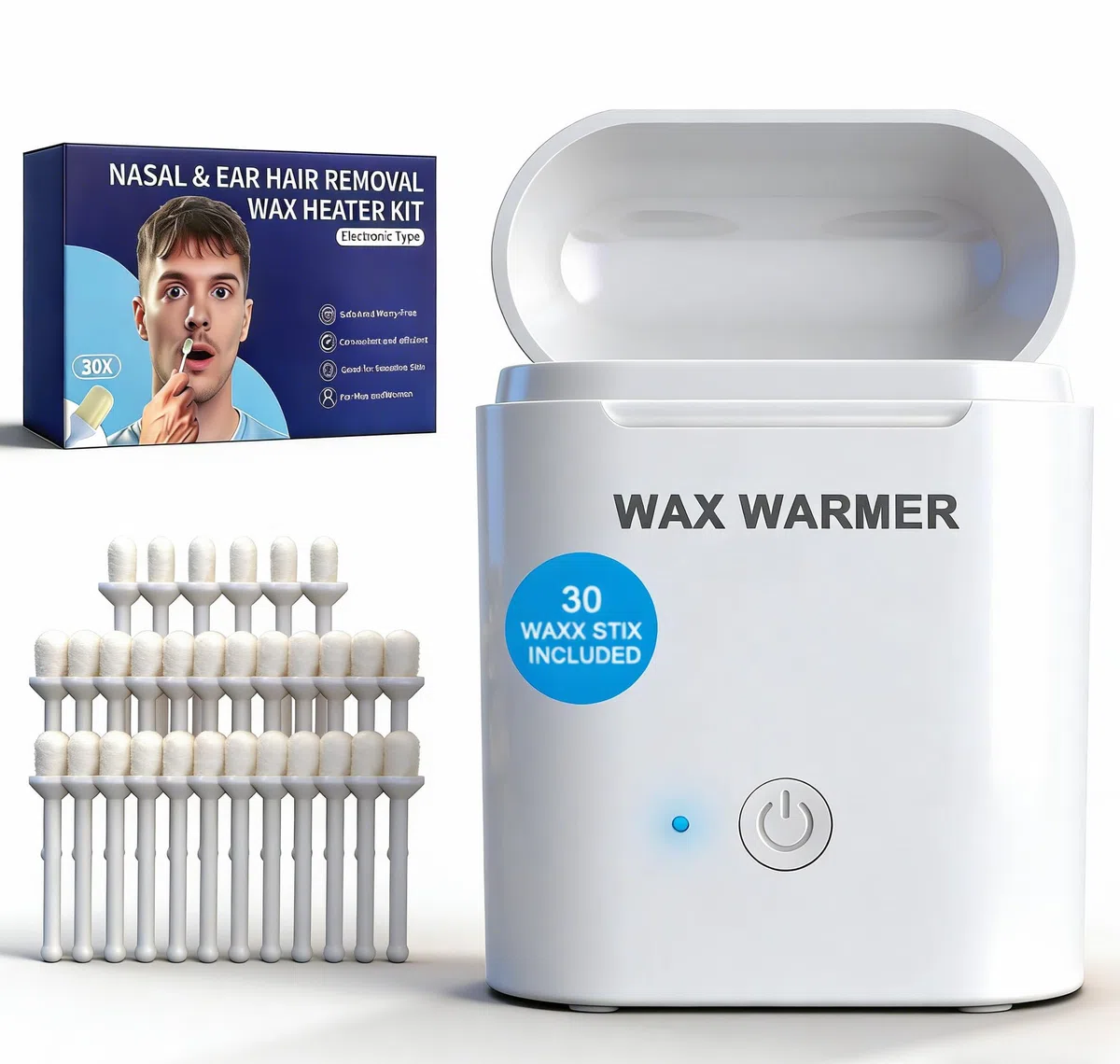 Épilateur pour poils de nez et oreilles – Kit d'épilation à la cire alimenté