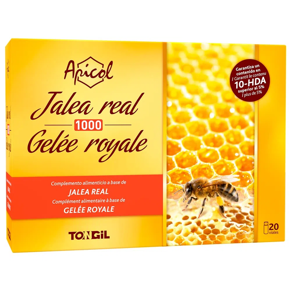 Apicol Gelée Royale Lyophilisée 20 ampoules de 1000mg de Api-Nature - Teneur garantie en min. 5% 10-HDA, Acide Gras Exclusif et Paramètre Révélateur de sa Fraîcheur et de sa Qualité | de Api-Nature