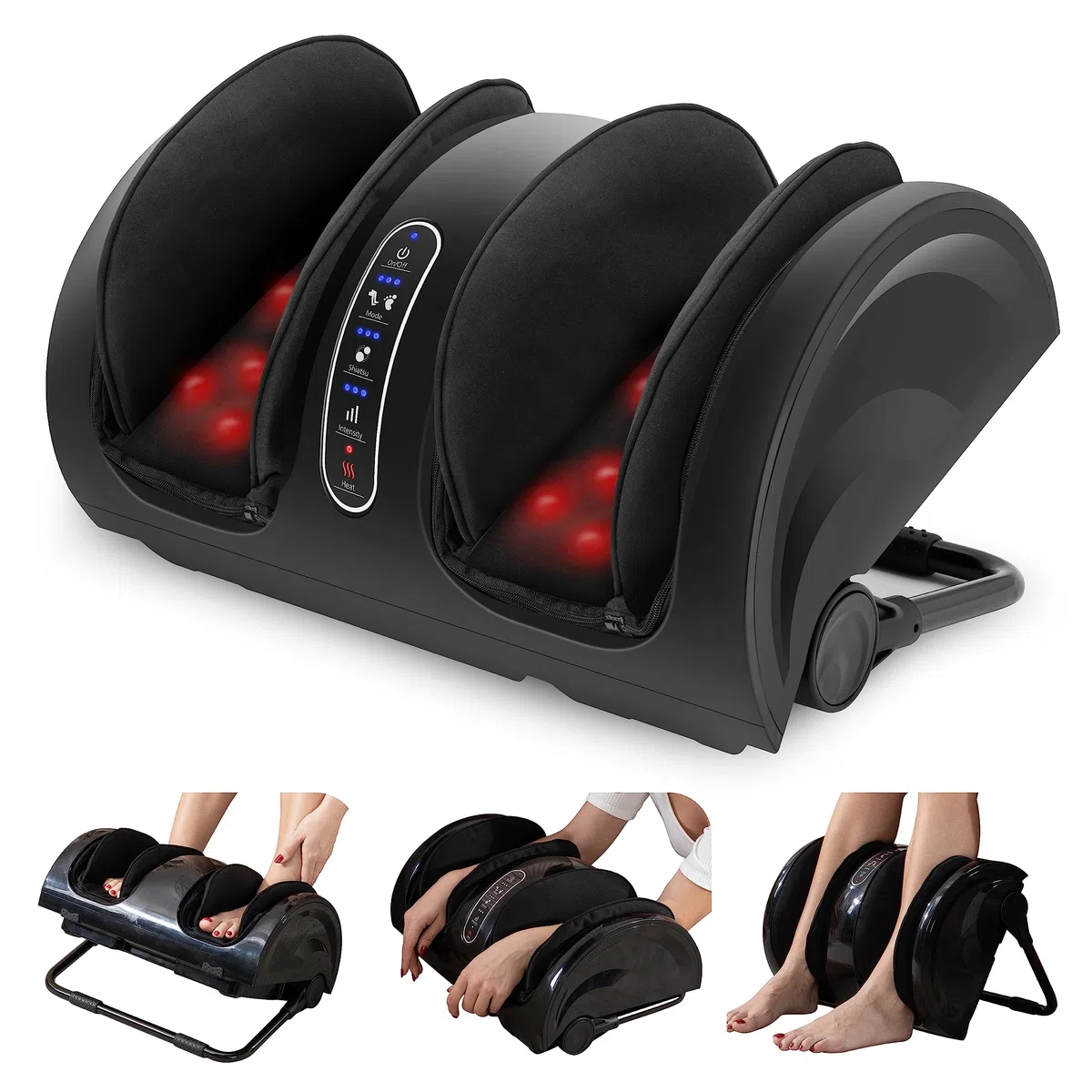 Snailax Appareil De Massage De Pieds Avec Chaleur, Masseur Pieds Shiatsu, Massage Par Pétrissage Pour Pieds/Mollets/Chevilles/Jambes, Améliorer Fatigue et Fasciite Plantaire,Cadeau Femme Homme Noël