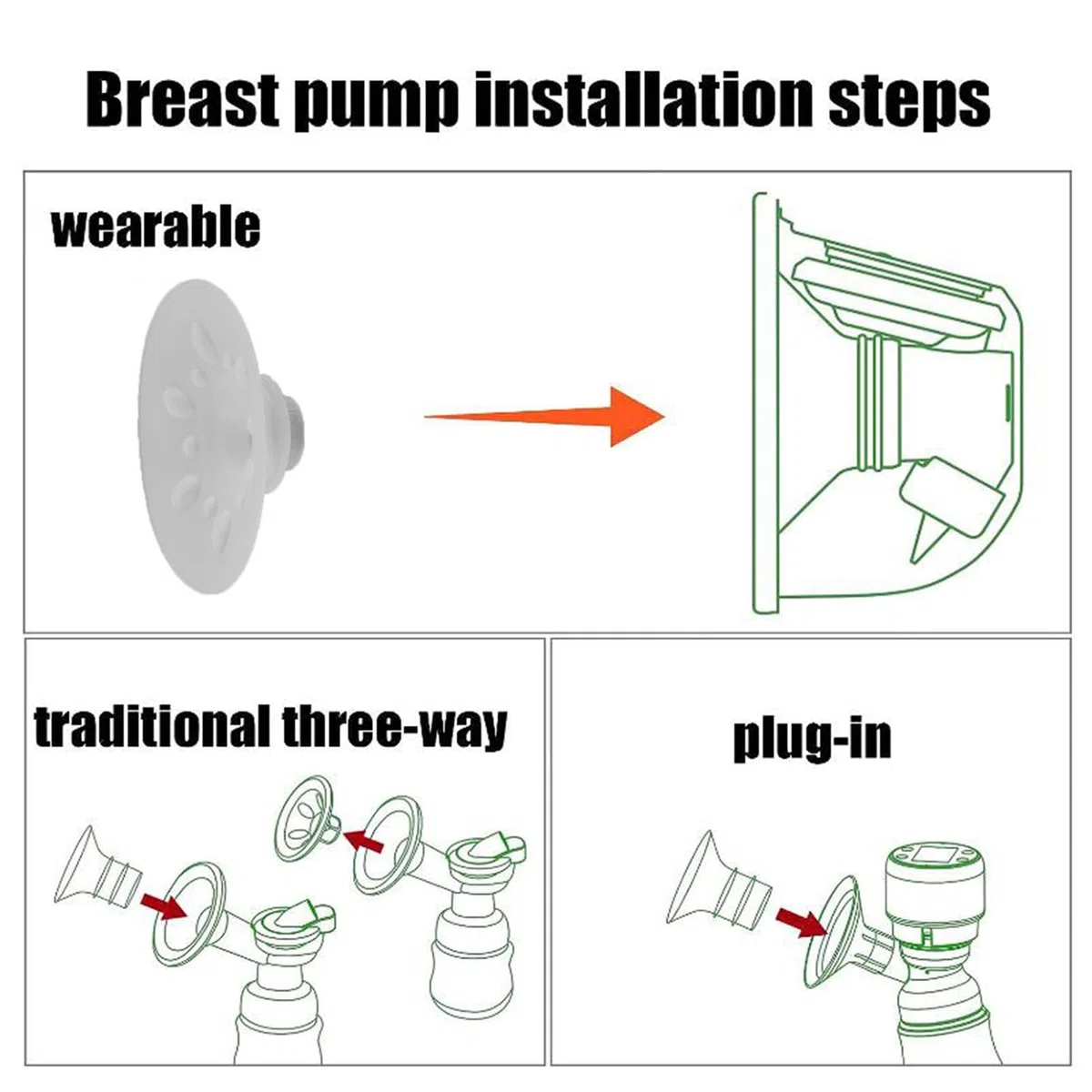 Insert De Bride Tire-lait 13-24mm Connecteur Remplacement En Silicone Convertisseur Efficace Adaptateur Fixation Rapide Insertion Bride