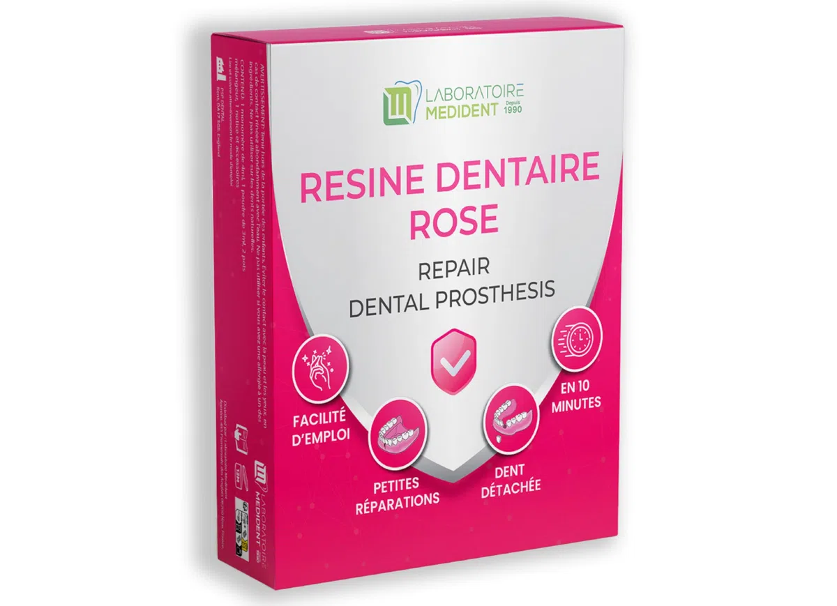 RESINE DENTAIRE ROSE | MEDIDENT |- réparations des prothèse dentaires-dentier cassé-dent détachée