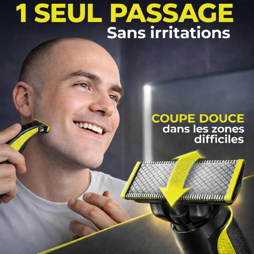 Lot 4 Lames de Rechange RazorBlade pour Rasoir Électrique comptatible OBlade QP220 QP2824 QP2724 QP2520 QP2630 QP65XX One Blade Lame en Acier Inoxydable remplacement pour Rasoirs Tondeuse Rasage lama