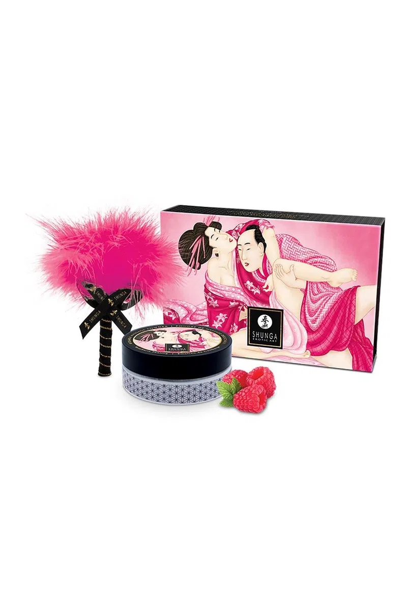 Shunga Kissable Massage Powder Raspberry Feeling Multicolor One Size