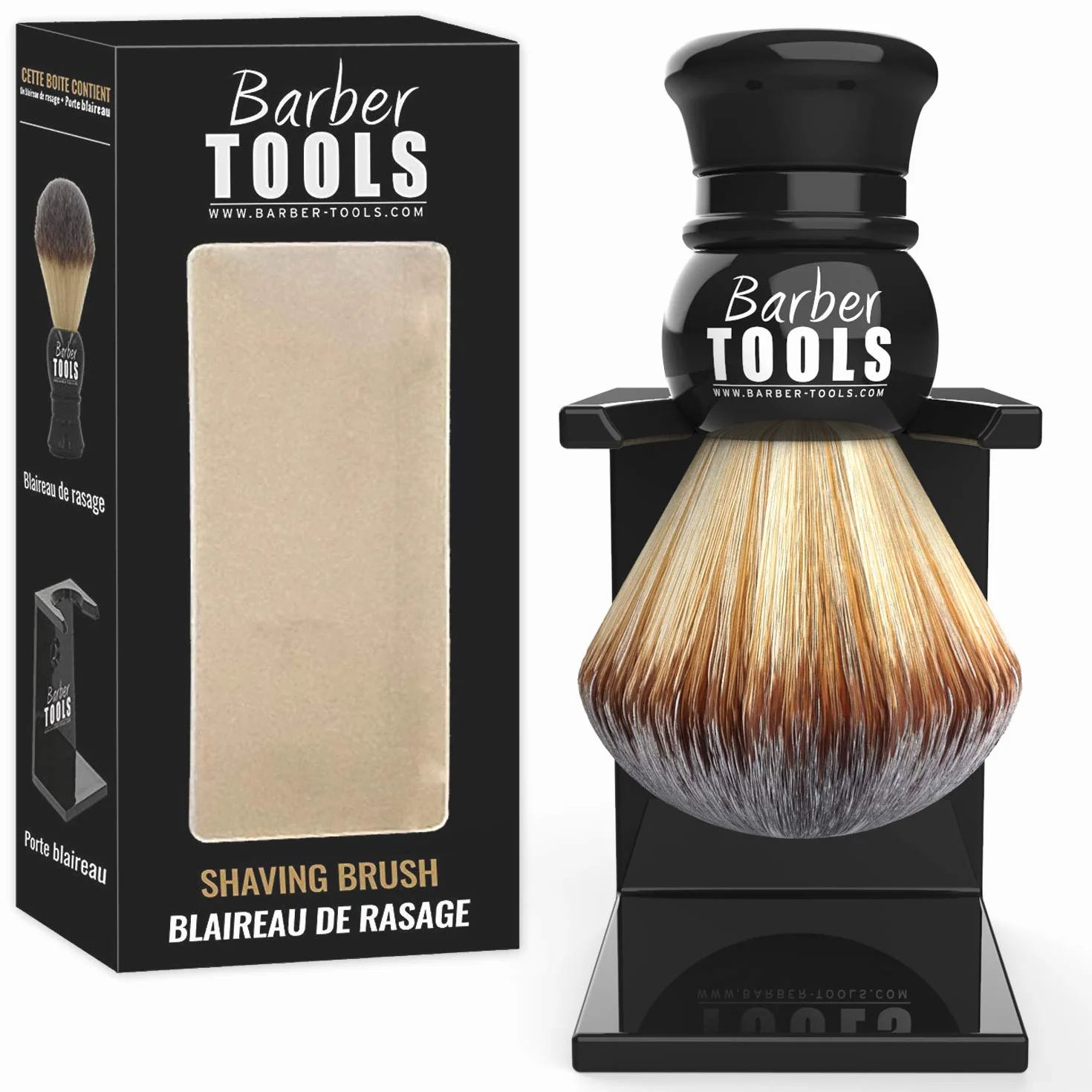 Kit de rasage | Blaireau de rasage avec porte blaireau + savon de rasage 150ml ✮ BARBER TOOLS ✮