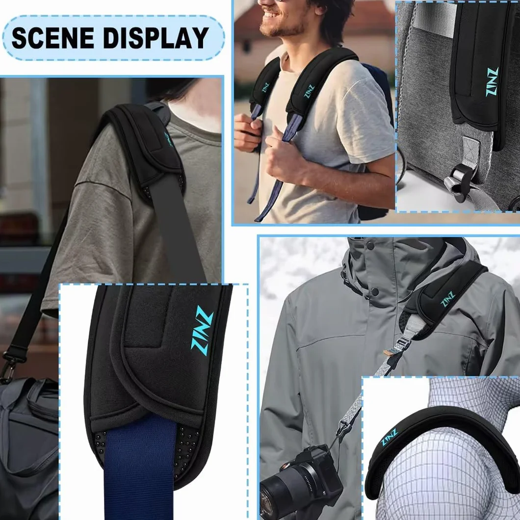 ZINZ 2-Pack Épaulière Universelle avec Coussin Ultra épais pour Sac à Bagages, Sac à Bandoulière, Long, Antidérapant et Respirant
