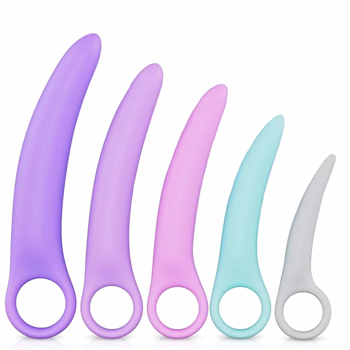 Dilatateur Vaginisme, Ensemble de 5 Pièces en Silicone Dilatateurs, Portable à Usage Multiple