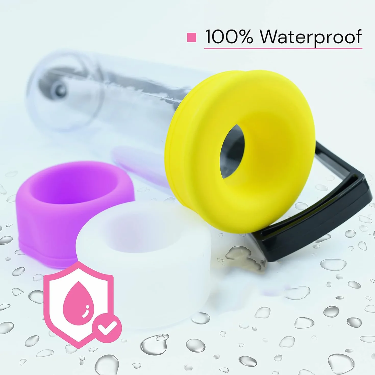 Masturbateur Homme Pompes à Pénis 21.5cm ⌀6.5cm ABS TPR Transparent Pompe Penis 3 Poignets Interchangeables agrandir son pénis - Érection Durable pompe a penis pompe a pénis pour homme FOPS P02