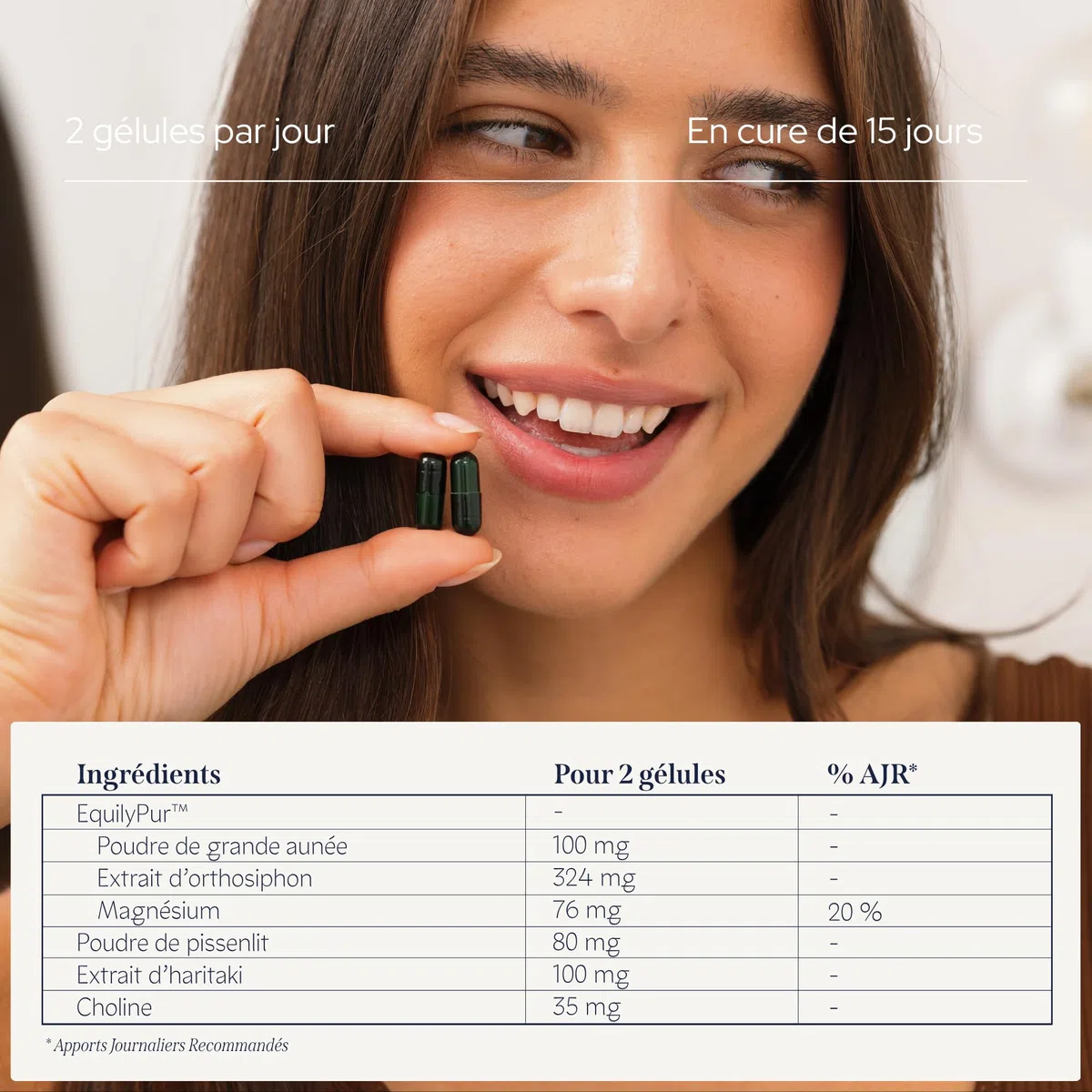 EPYCURE - Cure Drainage Rapide - Élimination des Toxines et Rétention d’Eau - 89,5% Naturel Orthosiphon, Pissenlit, Grande Aunée, Magnésium - 15 Jours - Vegan