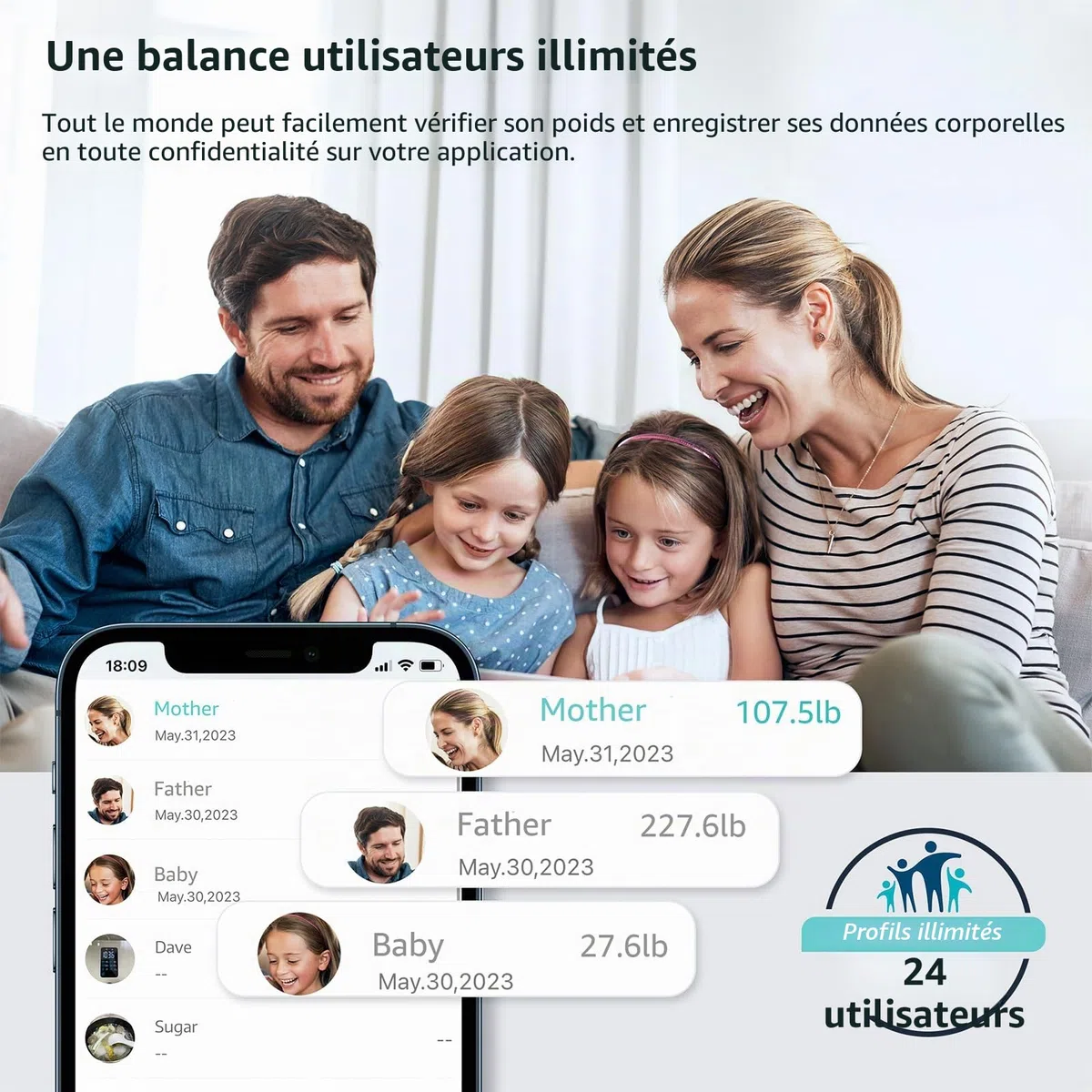 Posture Balance Pese Personne pour Salle de Bain, Haute Précision, Impédancemètre 13 Indicateurs (IMC/Graisse Corporelle/Muscle) avec App, Max 180 kg - Noir