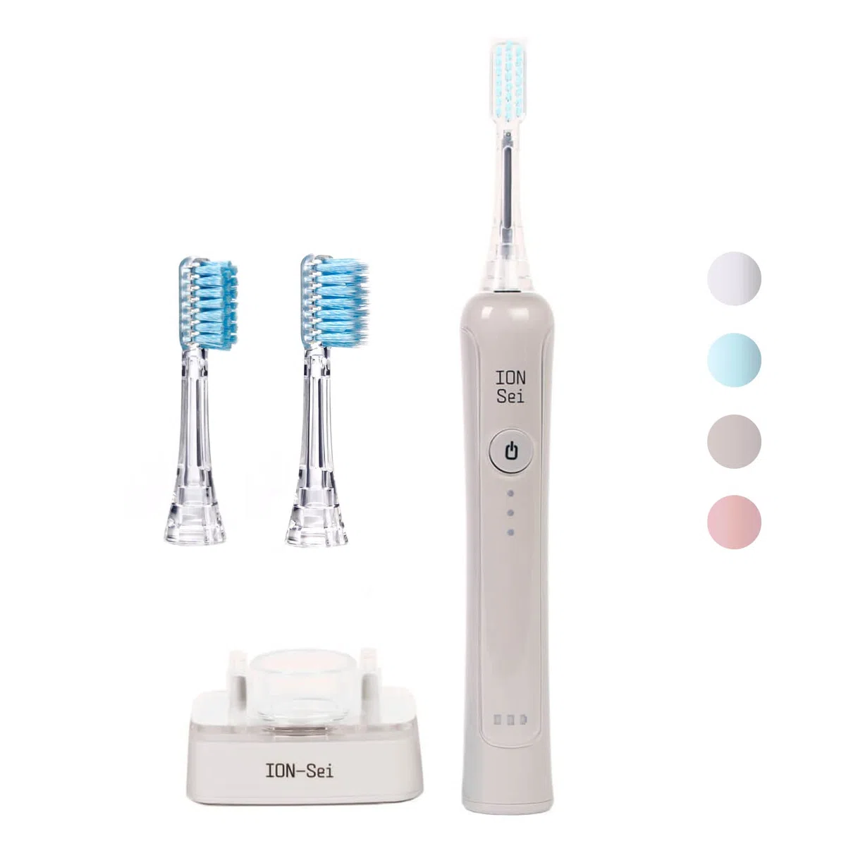 Brosse à dents électrique sonique, ionique, brevetée, jusqu'à 31 000 mouvements de brosse par minute, pour le nettoyage électronique et ionique des dents et soins des gencives, gris lune