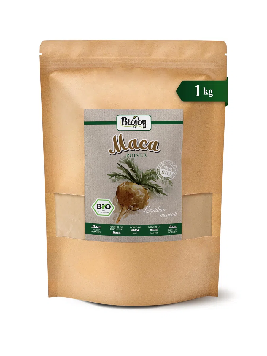 Biojoy Poudre de Maca BIO du Pérou (1 kg), naturelle et pure (Lepidium meyenii)