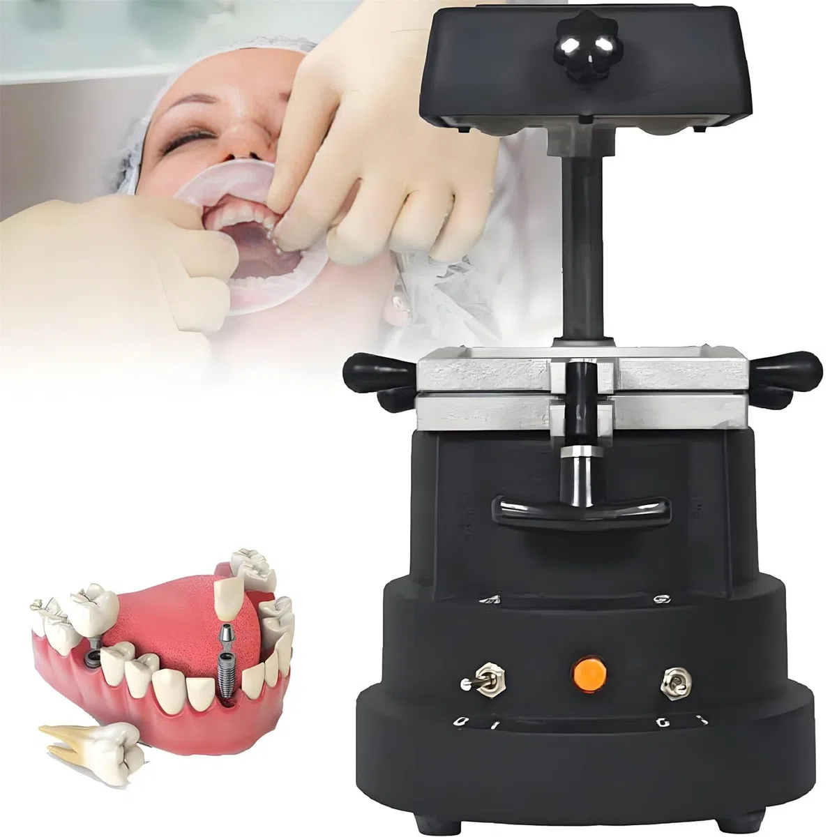 Machine de thermoformage Dentaire sous Vide 1200 W, Moulage Automatique pour plaques de Contention, protège-Dents et couronnes - Utilisation en Laboratoire et en Clinique