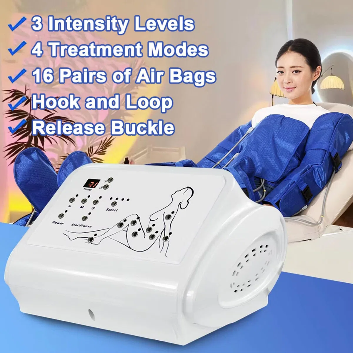 électrique Tout Le Corps Pressothérapie Massage, Appareil Massage Drainage Lymphatique, Perte De Poids Masseur Pour Différentes Parties Du Corps, Y Compris Jambes, Pieds, Taille Et Bras