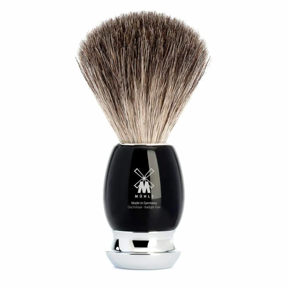 MÜHLE 81m336 blaireau pur noir (pure badger) monture résine noire