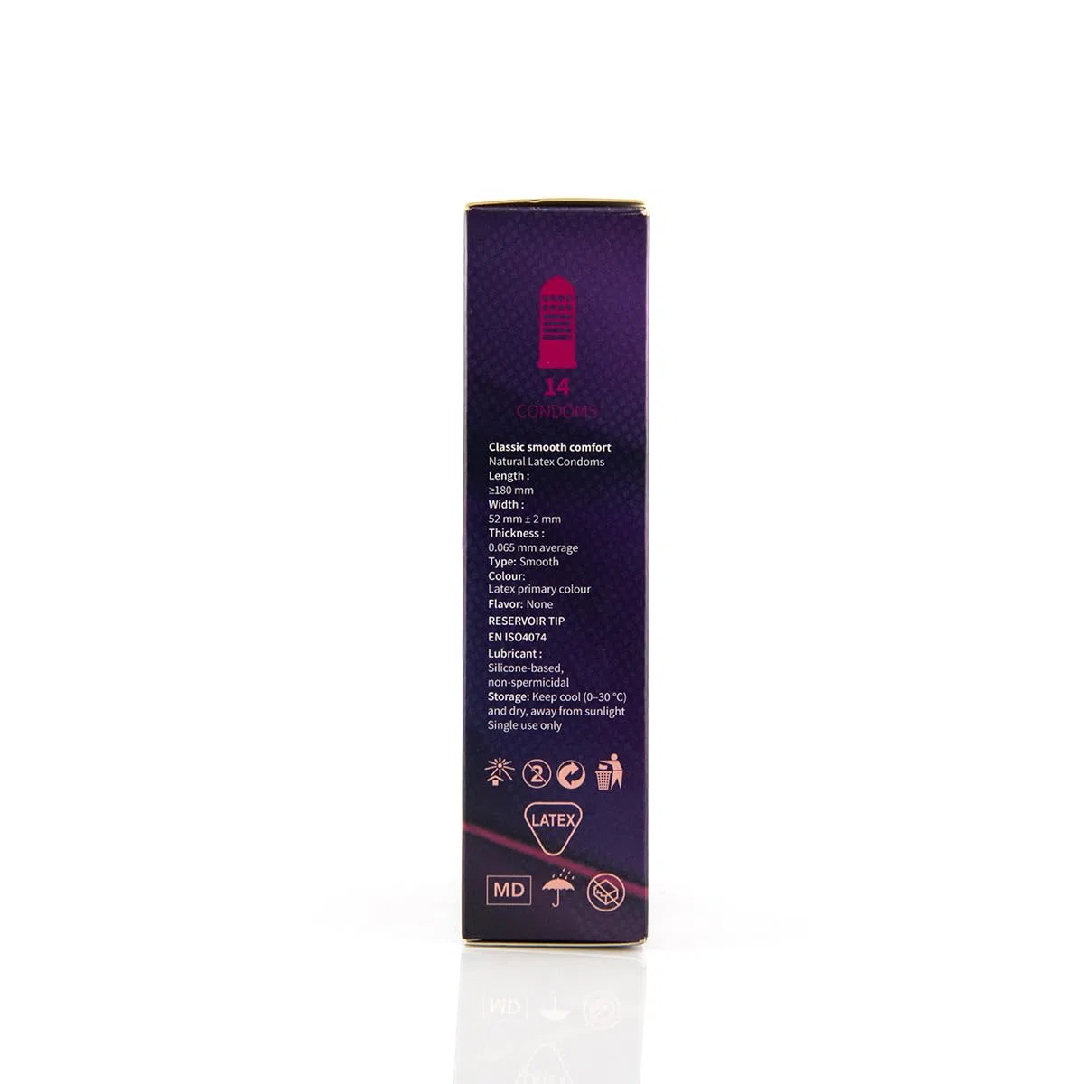 ULEX Intense - 56 Préservatifs Perlés et Nervurés Lubrifiés - Latex naturel - 52 mm