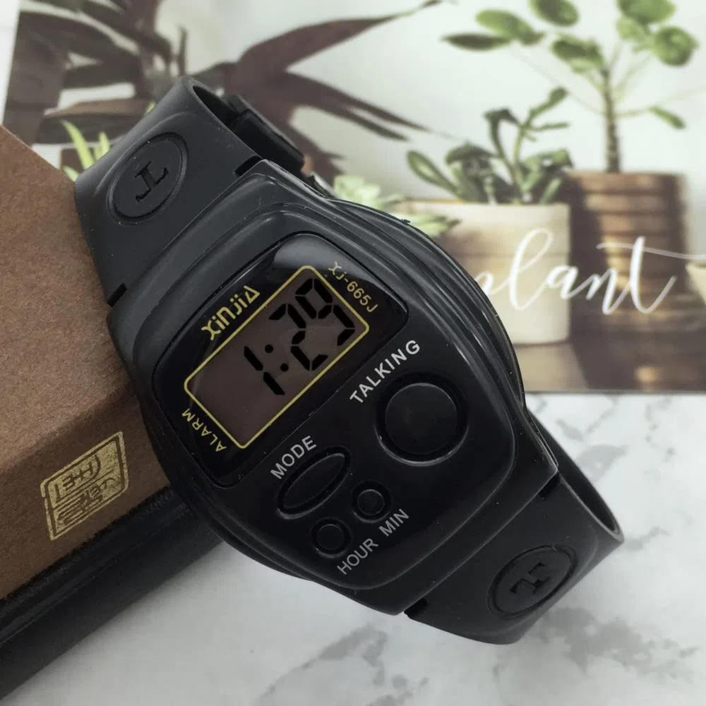 VISIONU Nergo Montre parlante espagnole pour les aveugles, les enfants et les personnes âgées, Sports électroniques Parler Montres Gatget Cadeau 665SP-FR, bande