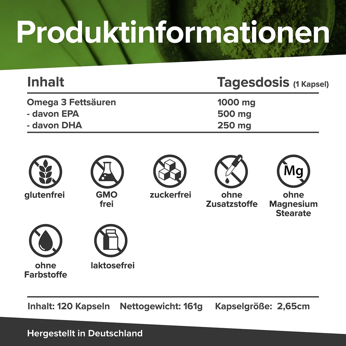 Omega 3 Plus 3 fois plus fort, 1000 mg d'huile de poisson 500mg EPA 250mg DHA par gélule, pureté testée en laboratoire à partir de pêche durable, 120 gélules 4 mois