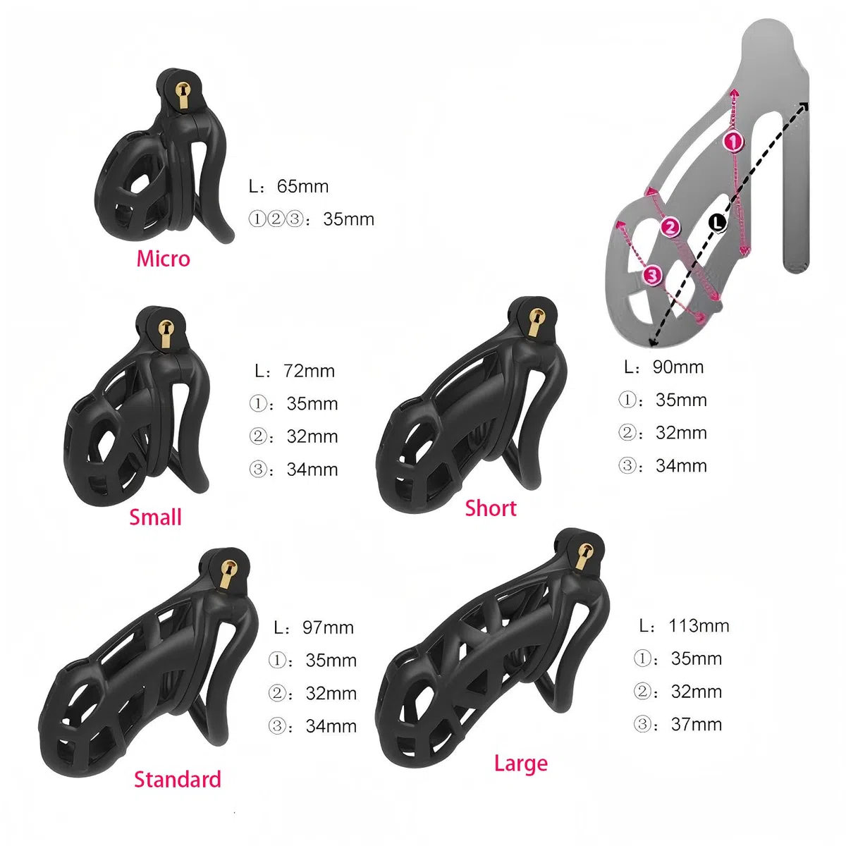 Chastity Cage Jouet Adulte Cage de Chasteté pour Pénis avec 4 Anneaux Courbés Différents Cage Chastetée en Résine Légère avec Ceinture et Serrure Cachée pour le Bndage du Pénis de l'Homme