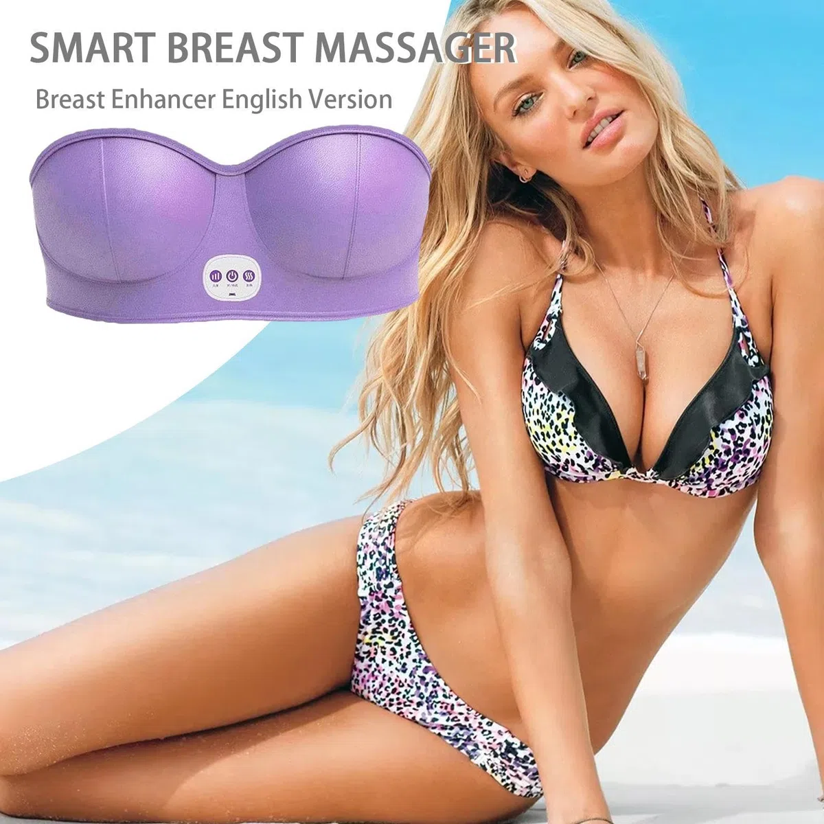 Masseur de sein pour la fermeté | Outil de massage chauffant pour appareil de beauté intelligent | Rehausseur de sein USB sans fil, soins du corps pour femmes pour un charmant contour de sein Pw tools