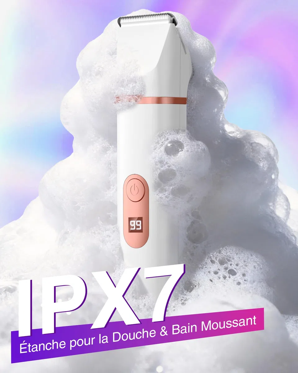 Rasoir Electrique Femme, Tondeuse Intime Intime: 3 en 1 Tondeuse Humide/Sèche, Portable et Sans Fil, pour Maillot/Visage/Aisselles/Jambes/Bras, Indolore et Sans Irritation, Cadeau Parfait pour Femme