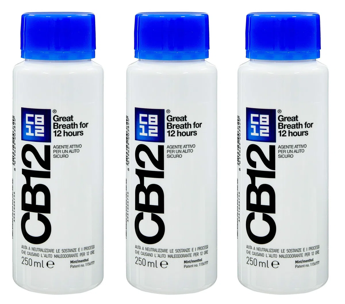 CB12 Renforcement de la dentition 250ML PACK DE 3 Menthe / Menthol Bain de bouche