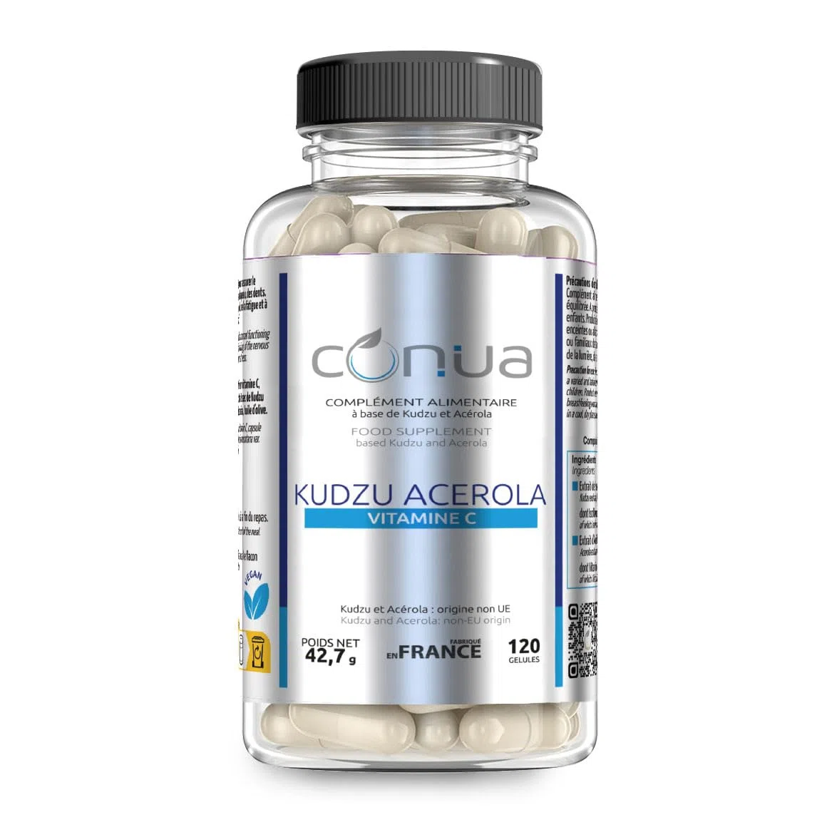 Kudzu 120 capsules, Acerola Stress Alcohol Tobacco antimicrobial antioxidant depression by Conua