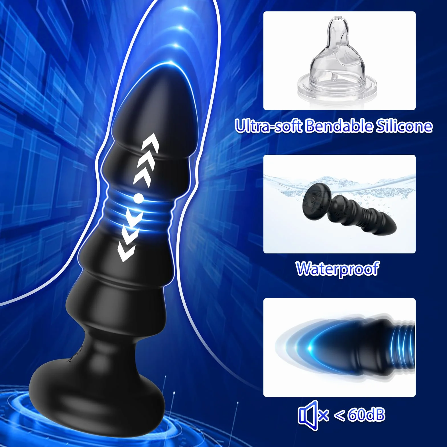 Jouets sexuels à poussée Plugs anaux - Jouets anaux Télécommande APP Plug anal vibrant Vibromasseur point G