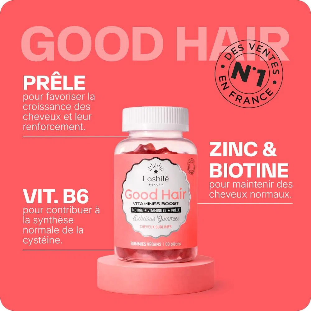 Lashilé Beauty - Complément Alimentaire - Anti-chute, croissance et fortification cheveux - Coffret Exclusive 3 Good Hair + 1 Good Hair Women - Biotine, Fer, Zinc, MSM, B12 - Cure 3 Mois -240 Gummies
