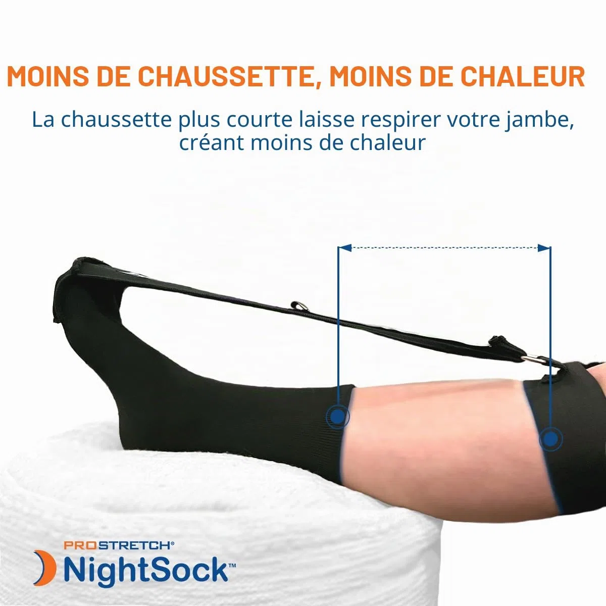 Chaussette de nuit ProStretch pour la fasciite plantaire et la tendinite d'Achille, alternative à la attelle de nuit, inclut un support exclusif pour les orteils pour un confort optimal, taille unique