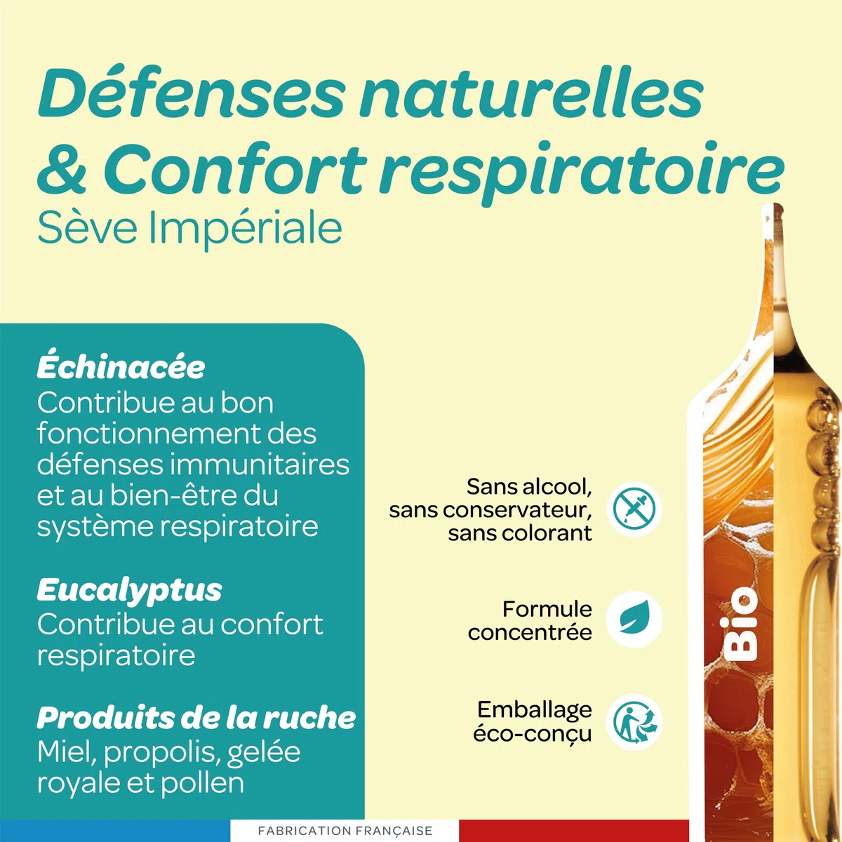 SUPERDIET - IMMUNITE ET RESPIRATION BIO (SÈVE IMPÉRIALE BIO) - Vitalité - Fabrication française - 20 ampoules de 10ml
