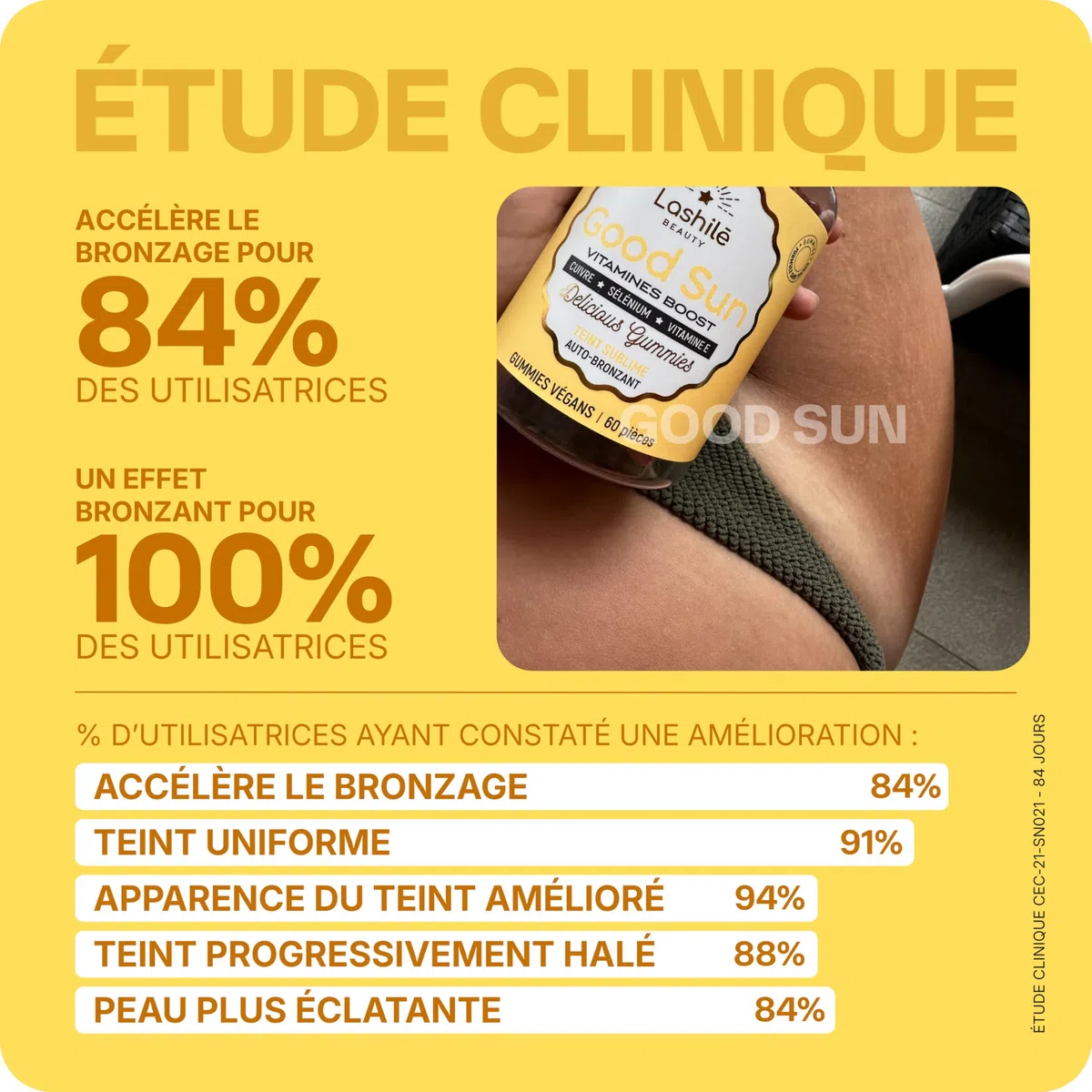 Lashilé Beauty - Gummies Solaire - Autobronzant Préparateur & Accélére le bronzage - Good Sun - Complément Alimentaire Solaire -Vitamine E & A Bêta-carotène - Cure 1 mois 60 Gummies