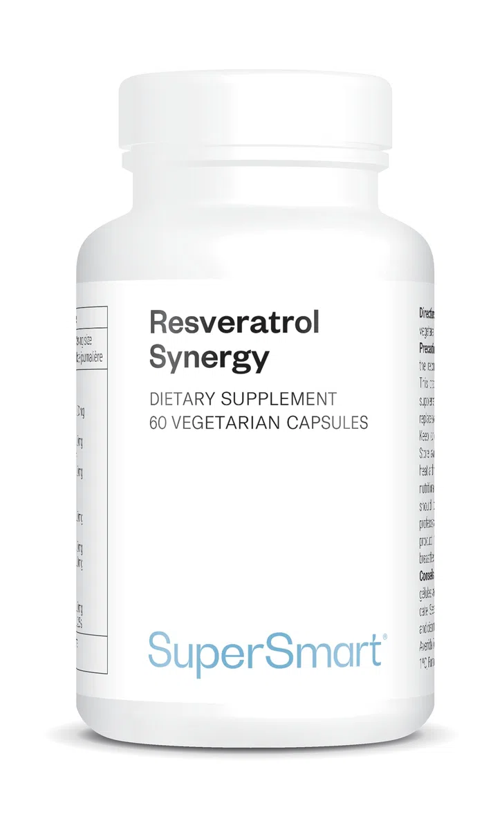 Resveratrol Synergy - Puissants Antioxydants Naturels (Fisétine, Ptérostilbène, Quercétine, Polydatine, Proanthocyanidines) - Aide à Combattre le Stress Oxydatif - Vegan - Sans Gluten - SuperSmart
