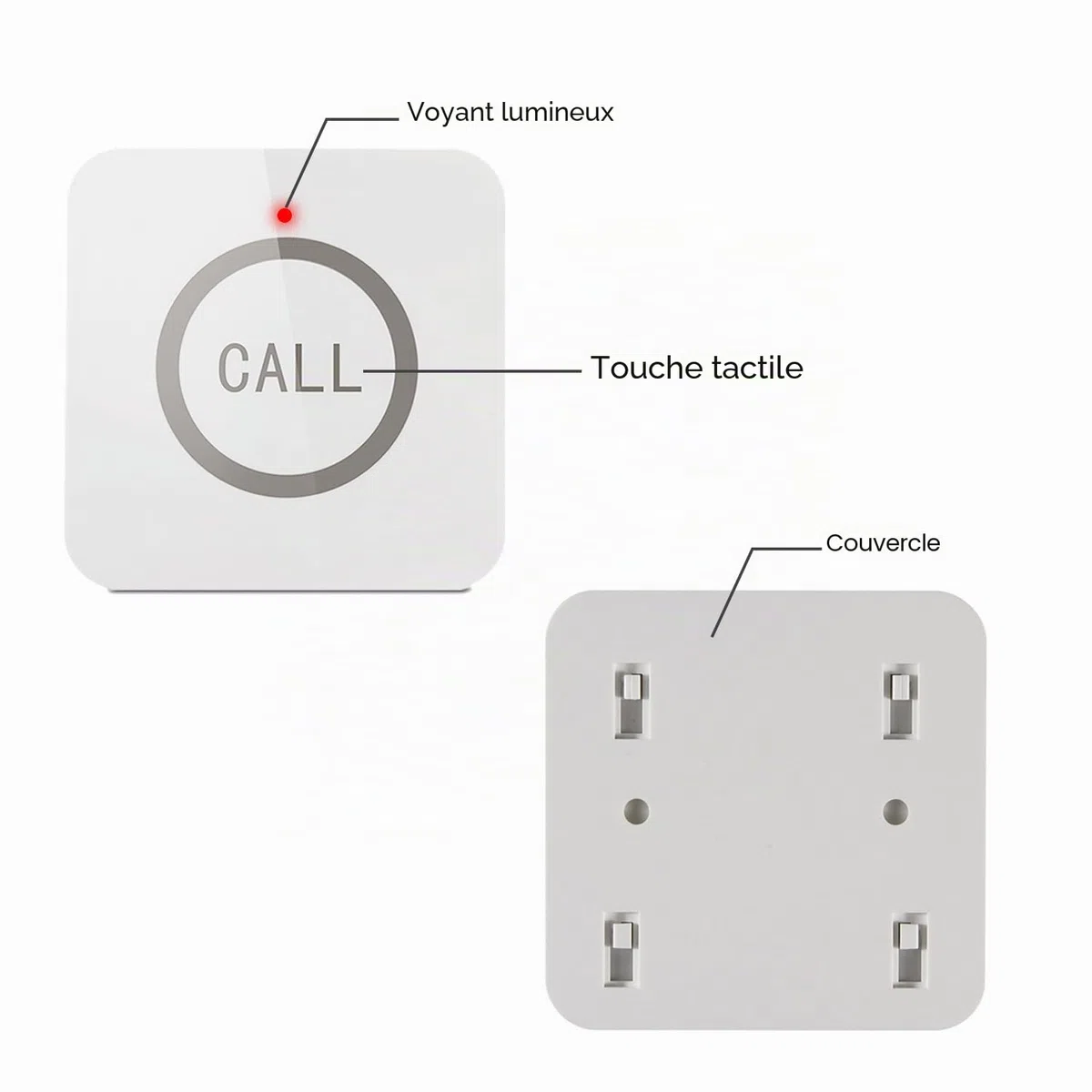 ALIBELL 2 Boutons d'Appel pour Le Système de Restaurant, Récepteur Requis | Boutons d'Appel sans Fil Étanches pour Serveur, pour Restaurants, pour Hôtels, pour Cafés et pour Bars