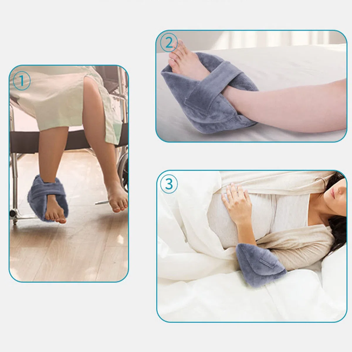 Talonnière Anti-escarres Protège Talon Cheville pour Prévention des Escarres Coussin de Levage de Pied Ergonomiques Oreiller Protecteurs de Talons Repose-Pied