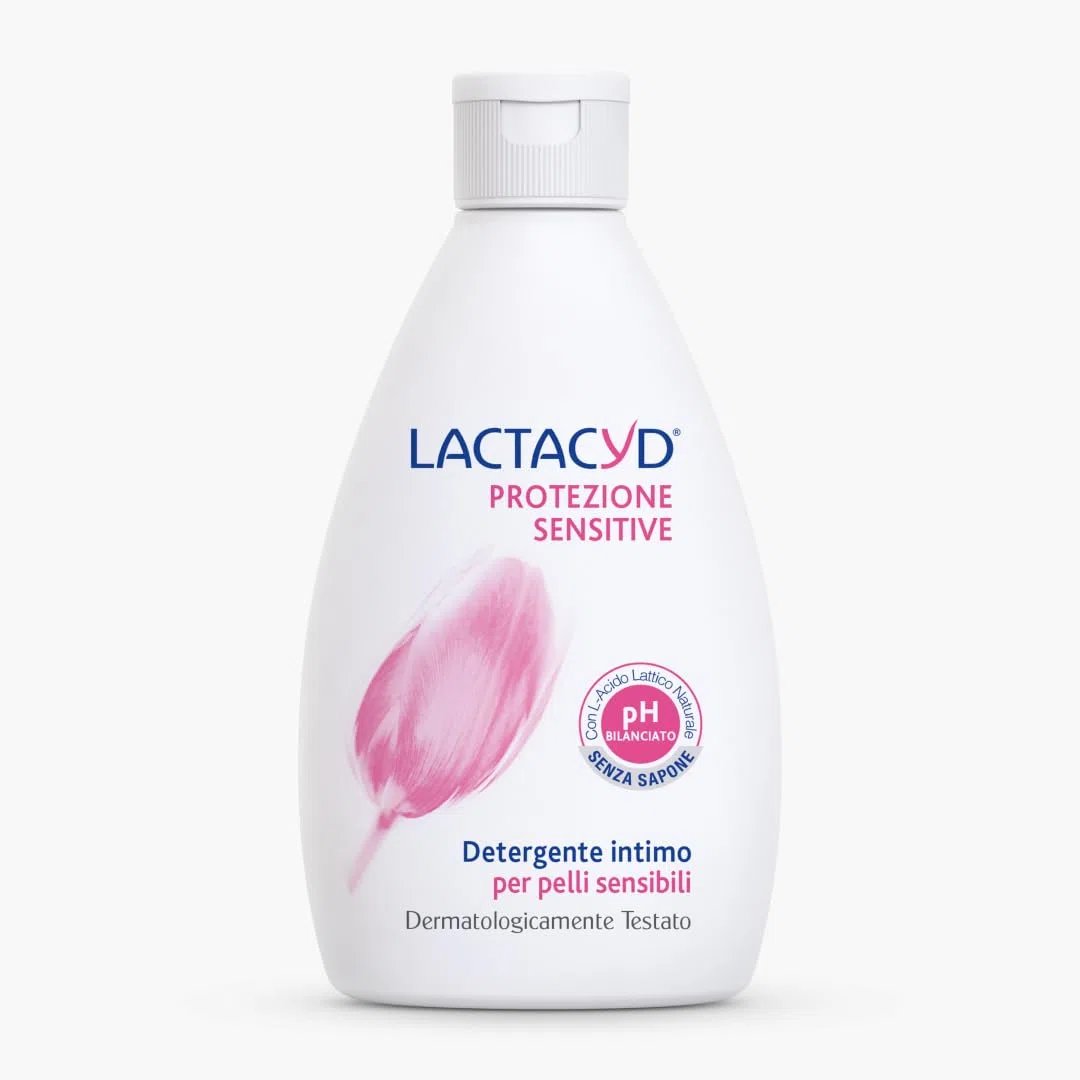 Lactacyd Sensitive Protection, nettoyant d'hygiène intime adapté aux peaux sensibles, avec de l'acide lactique biotechnologique et de l'extrait de coton, pack de 6 pièces (6 x 300 ml)