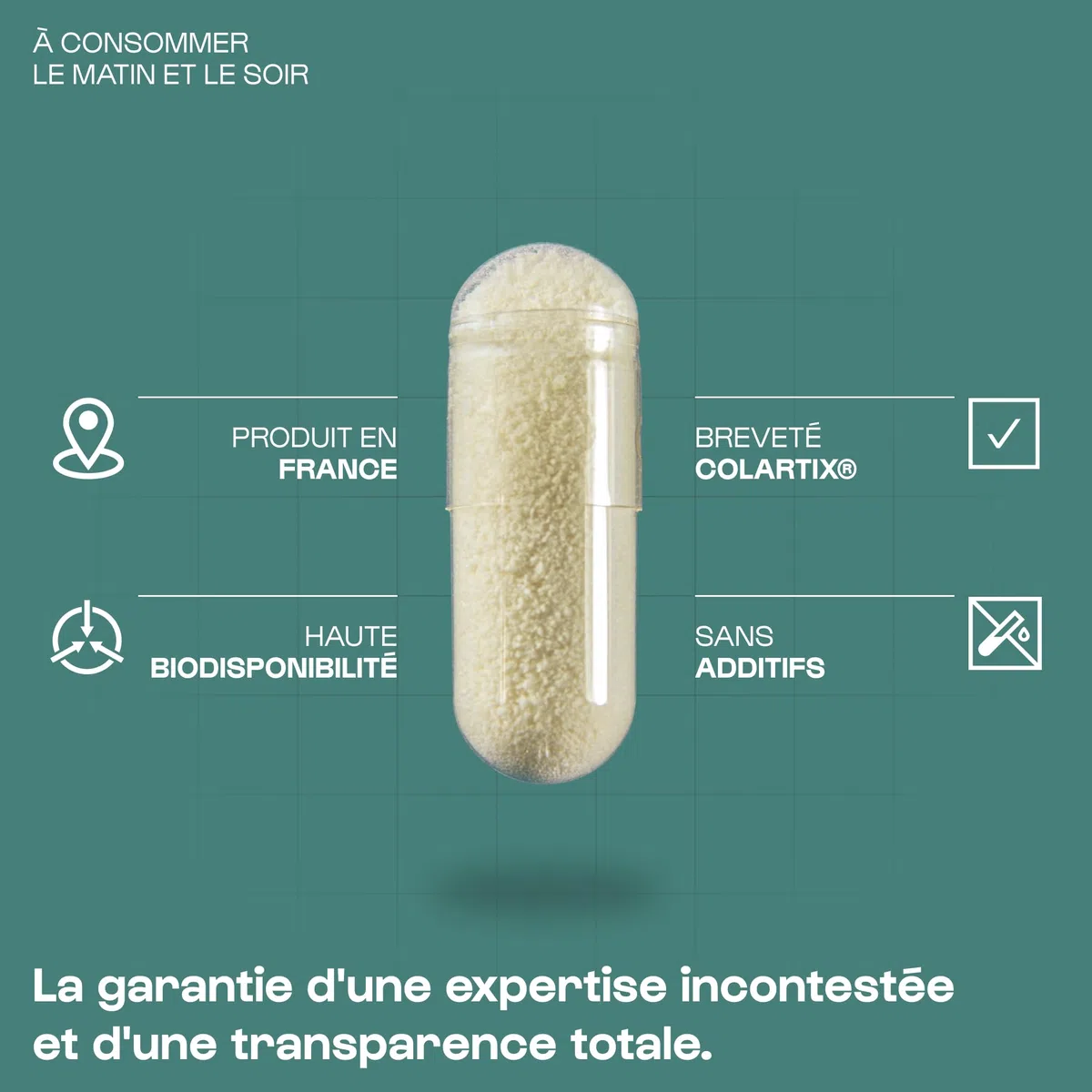 Nutrielement - Collagène Colartix (Type 1, 2 et 3) 120 gélules - Collagene hydrolysé - 10 fois plus puissant que Collagène Type 1 - Os et Articulations | By Nutrimuscle | Collagène hydrolysé - 10 fois plus puissant que Collagène Type 1 - Os, Tendons, Arti