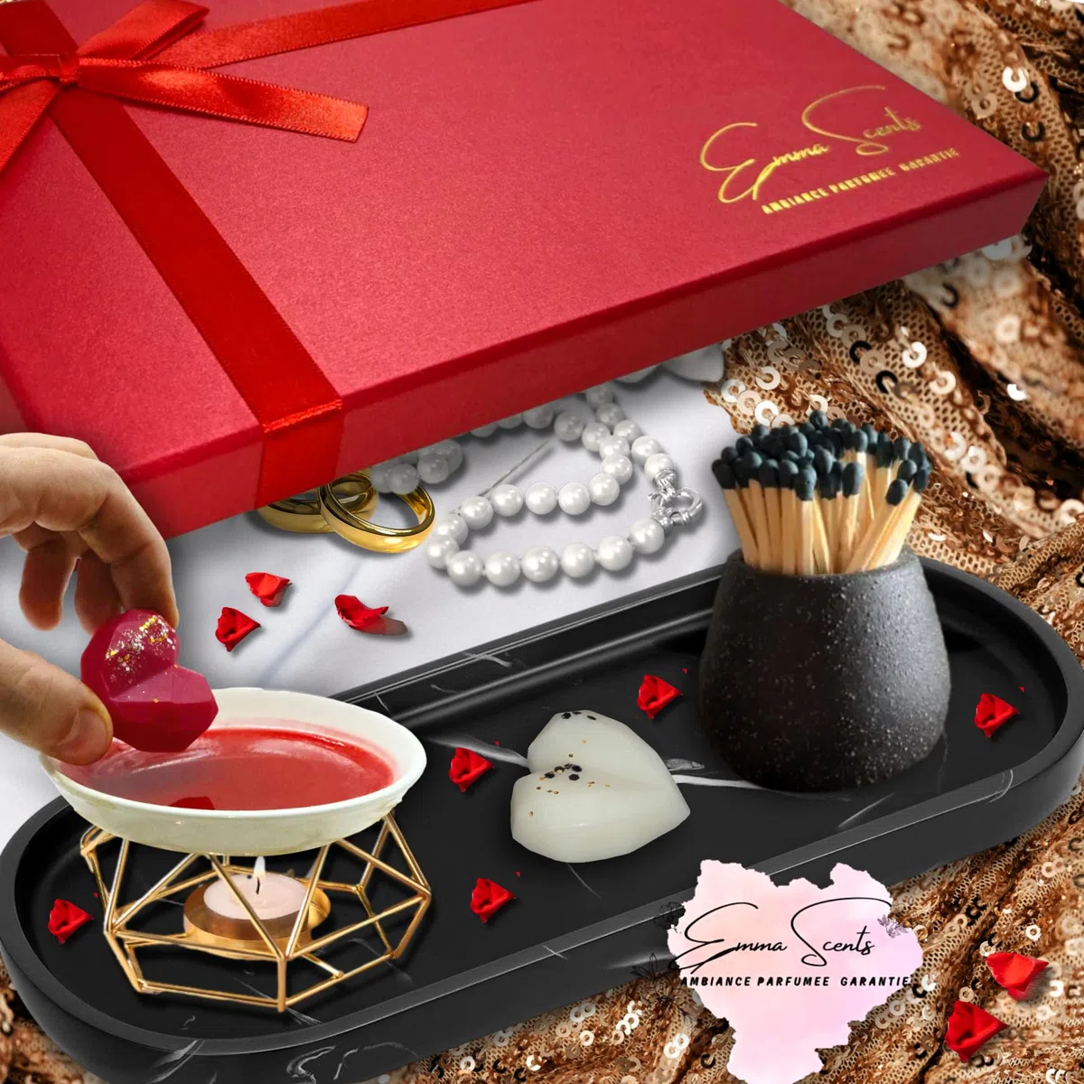 Bougie Fondants Parfumé pour Brûleur à Bougie Chauffe Plat - Idée Coffret Cadeau pour Femme - Un Bon Parfum d'interieur - Cadeau Noel - Saint Valentin - Fete des Meres - maitresse - Grand Mere